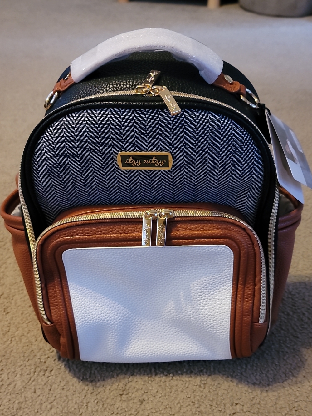 NWT Itzy Ritzy Mini Backpack Coffee & Cream